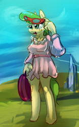 Size: 1349x2156 | Tagged: safe, artist:alumx, character:chickadee, character:ms. peachbottom, species:anthro, female, solo