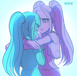 Size: 794x792 | Tagged: safe, artist:rileyav, character:aria blaze, character:sonata dusk, my little pony:equestria girls, crying, embrace