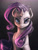 Size: 1500x1969 | Tagged: safe, artist:mrs1989, character:rarity, species:pony, species:unicorn, g4, angry, eyebrows, female, front view, full face view, gradient background, looking at you, mare, simple background, solo