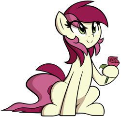 Size: 1252x1213 | Tagged: dead source, safe, artist:furrgroup, character:roseluck, female, rose, sitting, solo