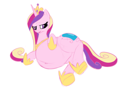 Size: 1807x1315 | Tagged: safe, artist:calorie, character:princess cadance, belly, female, pregnant, solo