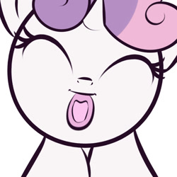 Size: 700x700 | Tagged: safe, artist:kryptchild, character:sweetie belle, frame, licking, offscreen character, pov, screen lick, tongue out