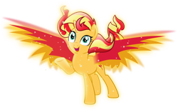 Size: 4792x3000 | Tagged: safe, artist:theshadowstone, character:sunset shimmer, species:phoenix, species:pony, episode:my past is not today, g4, my little pony: equestria girls, female, simple background, solo, sparkles, sunset phoenix, transparent background, wings