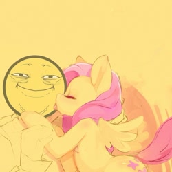 Size: 807x807 | Tagged: safe, artist:ashot3359, artist:doxy, edit, character:fluttershy, explicit source, kissing, meme, pekaface, tongue out