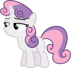 Size: 3374x3251 | Tagged: safe, artist:illumnious, character:sweetie belle, episode:bloom and gloom, g4, my little pony: friendship is magic, disapproval, female, simple background, solo, transparent background, unamused, vector