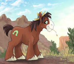 Size: 1000x866 | Tagged: safe, artist:spainfischer, character:trouble shoes, episode:appleoosa's most wanted, g4, my little pony: friendship is magic, cute, happy, male, solo, straw, troublebetes