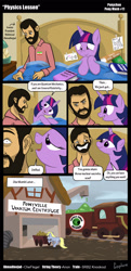 Size: 1100x2281 | Tagged: safe, artist:gsphere, character:derpy hooves, character:twilight sparkle, species:human, species:pegasus, species:pony, species:unicorn, art challenge, bed, comic, crack shipping, iran, mahmoud ahmadinejad, string theory, this will not end well, train, uranium, wat