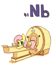 Size: 800x1000 | Tagged: safe, artist:joycall6, part of a set, character:fluttershy, series:joycall6's periodic table, cute, female, mri scanner, niobium, periodic table, shyabetes, solo, weapons-grade cute