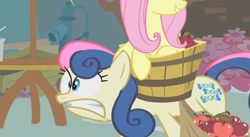 Size: 500x274 | Tagged: safe, artist:capnpea, edit, edited screencap, screencap, character:bon bon, character:fluttershy, character:sweetie drops, episode:call of the cutie, g4, my little pony: friendship is magic, fimbriae, wat