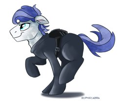 Size: 830x686 | Tagged: safe, artist:spainfischer, oc, oc only, species:crystal pony, species:pony, clothing, jumpsuit, parachute, simple background, solo, transparent background