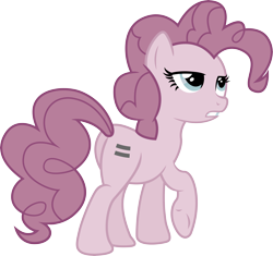 Size: 6805x6393 | Tagged: safe, artist:illumnious, character:pinkie pie, species:earth pony, species:pony, episode:the cutie map, g4, my little pony: friendship is magic, absurd resolution, bad end, equal cutie mark, equalized, female, mare, raised hoof, simple background, solo, the bad guy wins, transparent background, underhoof, vector