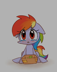 Size: 800x1000 | Tagged: safe, artist:joycall6, character:rainbow dash, begging, crying, cute, female, floppy ears, poverty, solo