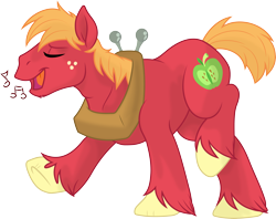 Size: 5497x4362 | Tagged: safe, artist:gray-gold, artist:spainfischer, character:big mcintosh, species:earth pony, species:pony, absurd resolution, cute, macabetes, male, singing, solo, stallion