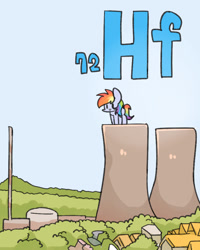 Size: 800x1000 | Tagged: safe, artist:joycall6, part of a set, character:rainbow dash, series:joycall6's periodic table, cooling tower, giantess, hafnium, macro, nuclear power plant, power plant
