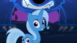 Size: 640x356 | Tagged: safe, artist:capnpea, edit, edited screencap, screencap, character:trixie, species:pony, species:unicorn, episode:boast busters, g4, my little pony: friendship is magic, buttface, female, fimbriae, looking at you, mare, plot, solo, ursa minor, wat