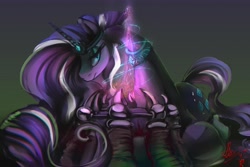 Size: 6426x4284 | Tagged: safe, artist:alumx, character:nightmare rarity, character:rarity, absurd resolution, altar, female, solo