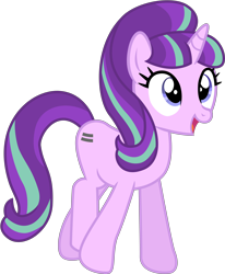 Size: 5616x6820 | Tagged: safe, artist:illumnious, character:starlight glimmer, species:pony, species:unicorn, episode:the cutie map, g4, my little pony: friendship is magic, absurd resolution, cute, equal cutie mark, female, glimmerbetes, mare, open mouth, simple background, smiling, solo, transparent background, vector, when she smiles