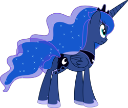 Size: 11407x9651 | Tagged: safe, artist:illumnious, character:princess luna, absurd resolution, female, gazing, simple background, solo, transparent background, vector
