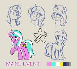 Size: 900x809 | Tagged: safe, artist:spainfischer, oc, oc only, oc:mane event, bronycon, bronycon mascots, contest, contest entry, reference sheet, sketch