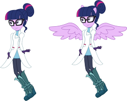 Size: 8484x6778 | Tagged: safe, artist:illumnious, character:twilight sparkle, character:twilight sparkle (scitwi), species:eqg human, equestria girls:friendship games, g4, my little pony: equestria girls, my little pony:equestria girls, absurd resolution, eared humanization, ponied up, scitwilicorn, simple background, transparent background, vector, winged humanization