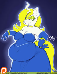 Size: 892x1155 | Tagged: safe, artist:nekocrispy, oc, oc only, oc:aurora industry (ic), species:anthro, species:changeling, armpits, belly, chubby, chunkling, fat, obese, solo, white changeling
