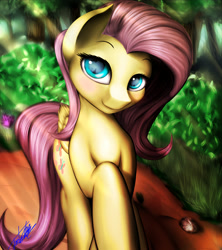 Size: 3024x3408 | Tagged: safe, artist:elzzombie, character:fluttershy, cute, female, looking at you, solo