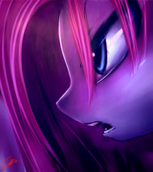 Size: 3248x3661 | Tagged: safe, artist:elzzombie, character:pinkamena diane pie, character:pinkie pie, species:pony, female, mare, open mouth, profile, solo