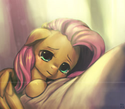 Size: 2278x1977 | Tagged: safe, artist:mrs1989, character:fluttershy, crying, cute, female, floppy ears, pillow, solo