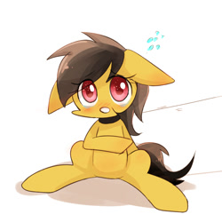 Size: 1500x1500 | Tagged: safe, artist:joycall6, character:daring do, blushing, collar, female, floppy ears, leash, looking at you, pulling, sitting, solo, spread legs, tugging