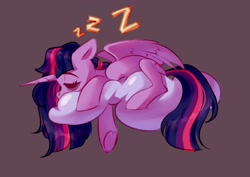 Size: 2048x1448 | Tagged: safe, artist:shore2020, character:twilight sparkle, character:twilight sparkle (alicorn), species:alicorn, species:pony, g4, bags under eyes, cloud, sleeping, solo, zzz