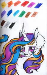Size: 1864x2951 | Tagged: safe, artist:cutepencilcase, character:princess celestia, female, solo, traditional art