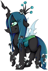Size: 2418x3593 | Tagged: safe, artist:cutepencilcase, character:queen chrysalis, species:changeling, episode:the times they are a changeling, g4, my little pony: friendship is magic, changeling larva, cute, cutealis, cuteling, mommy chrissy, simple background, transparent background