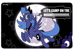 Size: 540x375 | Tagged: safe, artist:kolshica, character:princess luna, card, dialogue, female, mare in the moon, moon, s1 luna, solo