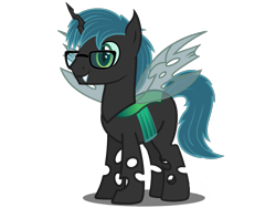 Size: 889x667 | Tagged: safe, artist:flash equestria photography, oc, oc only, oc:stratamax, species:changeling, derpibooru community collaboration, 2017 community collab, changeling oc, glasses, reference, simple background, solo, transparent background