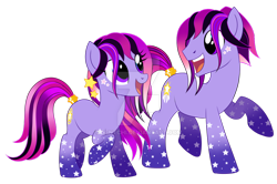 Size: 1024x681 | Tagged: safe, artist:centchi, oc, oc only, oc:star bright, oc:star light, species:earth pony, species:pony, female, male, mare, simple background, stallion, transparent background, watermark