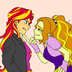 Size: 1000x1000 | Tagged: safe, artist:raika0306, character:adagio dazzle, character:sunset shimmer, ship:sunsagio, my little pony:equestria girls, female, lesbian, shipping