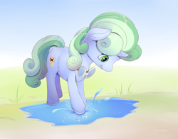 Size: 4400x3458 | Tagged: safe, artist:viwrastupr, oc, oc only, oc:sweetwater, species:pony, species:unicorn, absurd resolution, cute, female, filly, goggles, solo, water