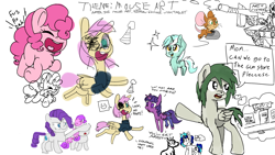 Size: 1920x1080 | Tagged: safe, artist:aemantaslim, artist:ailynd, artist:brainflowcrash, artist:cutepencilcase, artist:living_dead, artist:strangersaurus, character:dj pon-3, character:fluttershy, character:lyra heartstrings, character:pinkie pie, character:rarity, character:sweetie belle, character:twilight sparkle, character:twilight sparkle (alicorn), character:vinyl scratch, species:alicorn, species:pony, drawpile disasters