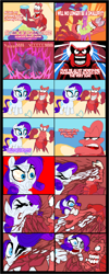Size: 1182x2953 | Tagged: safe, artist:terry, character:rarity, species:crab, species:pony, lil-miss rarity, blood, comic, crab battle, crossover, disney, giant crab, rarity fighting a giant crab, sebastian, the little mermaid, violence