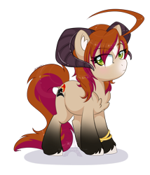 Size: 1600x1867 | Tagged: safe, artist:pvrii, oc, oc only, oc:kyanter, species:pony, species:ram, chest fluff, female, horn, hybrid, looking at you, mare, simple background, solo, transparent background