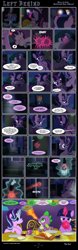Size: 2104x6704 | Tagged: safe, artist:dsana, character:spike, character:starlight glimmer, character:sunburst, character:twilight sparkle, character:twilight sparkle (alicorn), species:alicorn, species:dragon, species:pony, species:unicorn, comic:left behind, absurd resolution, baby, baby dragon, blanket, bottle, bread, butter, coffee, comic, crying, cute, cutie mark, female, fire, fire breath, food, framed picture, glimmerbetes, high res, hug, implied starburst, magic, male, mama twilight, mare, mother and child, mother and son, picture frame, prone, sleeping, spikabetes, spikelove, starlight's room, teleportation, toast, twiabetes, twilight's castle
