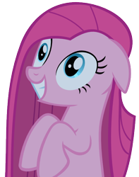Size: 512x650 | Tagged: safe, artist:the smiling pony, character:pinkamena diane pie, character:pinkie pie, species:earth pony, species:pony, episode:party of one, g4, my little pony: friendship is magic, .svg available, bust, contemplating insanity, cute, cuteamena, derpibooru badge, female, grin, happy, mare, portrait, simple background, smiling, solo, svg, transparent background, vector