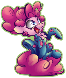 Size: 3866x4568 | Tagged: safe, artist:cutepencilcase, character:pinkie pie, species:pony, episode:rock solid friendship, g4, my little pony: friendship is magic, absurd resolution, alternate hairstyle, chest fluff, clothing, cute, diapinkes, female, footed sleeper, pajamas, prehensile tail, solo
