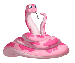 Size: 3000x2500 | Tagged: safe, artist:fluffyxai, character:pinkie pie, :3, blep, blue eyes, cute, diapinkes, female, forked tongue, looking at something, pinklamia pie, reptile, simple background, smiling, snake, snek, snoot, solo, species swap, tongue out, transparent background, wat