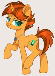 Size: 1893x2601 | Tagged: safe, artist:hawthornss, oc, oc only, oc:kaeda, species:pony, species:unicorn, bedroom eyes, ear fluff, looking at you, simple background, smiling, smirk, solo