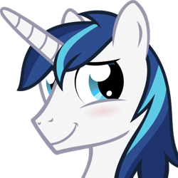 Size: 512x512 | Tagged: safe, artist:the smiling pony, character:shining armor, species:pony, species:unicorn, derpibooru, .svg available, blushing, cute, derpibooru badge, male, meta, shining adorable, simple background, smiling, solo, svg, transparent background, vector