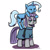 Size: 500x504 | Tagged: safe, artist:foudubulbe, character:maud pie, character:trixie, species:earth pony, species:pony, species:unicorn, comic:damp rocks, ship:mauxie, :3, >:3, clothing, ear bite, female, lesbian, lidded eyes, mare, shipping, simple background, smiling, suggestive series, white background