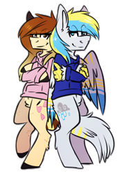 Size: 1304x1882 | Tagged: safe, artist:oddends, oc, oc only, oc:cirrus sky, oc:katie, species:hippogriff