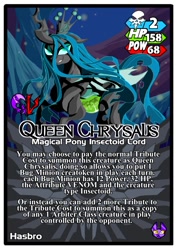 Size: 496x701 | Tagged: safe, artist:terry, character:queen chrysalis, card game, pregnant