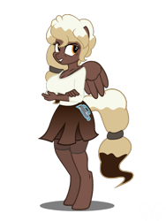 Size: 600x800 | Tagged: safe, artist:flash equestria photography, oc, oc only, oc:sweet mocha, species:anthro, species:pegasus, species:pony, species:unguligrade anthro, arms folded, big breasts, breasts, clothing, compression shorts, female, freckles, mare, pleated skirt, show accurate anthro, simple background, skirt, solo, spread wings, transparent background, wings